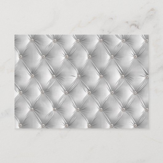 暖かいシックなソフトグレーフェイクベルベットウェディングRSVP エンクロージャーカード (裏面)