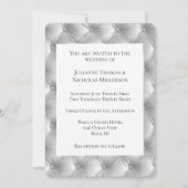 暖かいシックなソフトグレーフェイクベルベ結婚ット 招待状 (正面)