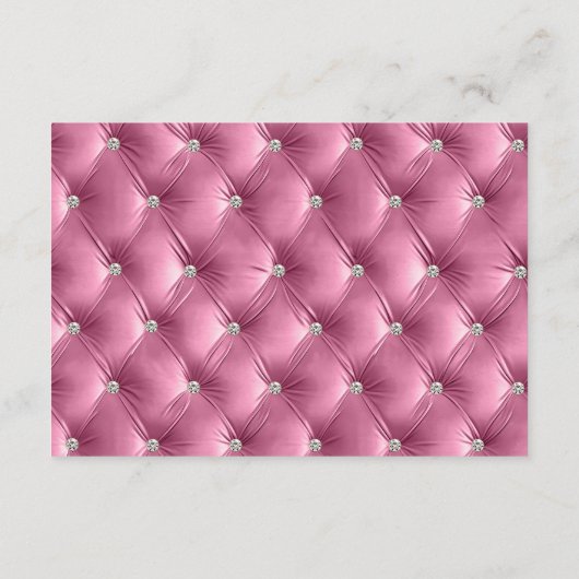 暖かいシックなソフトピンクフェイクのベルベットウェディングRSVP エンクロージャーカード (裏面)