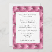 暖かいシックなソフトピンクフェイクのベルベ結婚ット 招待状 (正面)