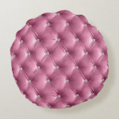 暖かいシックなピンクベフェイクルベット ラウンドクッション (裏面)