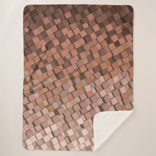 暖かいジオメト自然リ3Dキューブパターンブランケット シェルパブランケット (正面)