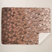 暖かいジオメト自然リ3Dキューブパターンブランケット シェルパブランケット (正面(横))