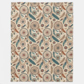 暖かいスタイルカルチュラル部族先住民ドリームキャッチャー フリースブランケット (正面)