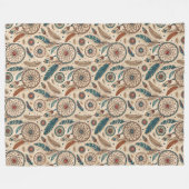 暖かいスタイルカルチュラル部族先住民ドリームキャッチャー フリースブランケット (正面(横))