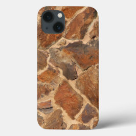 暖かいストーンウォールパターンゴールデン iPhone 13ケース