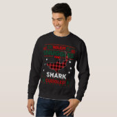 暖かいスナグルスサメ愛好家クリスマス醜いシャーククリズム スウェットシャツ (正面フル)
