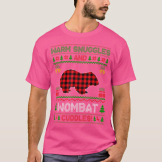 暖かいスナグルズとウォンバットの可愛い醜いウォンバットクリス Tシャツ