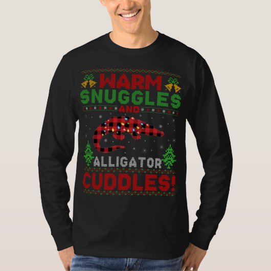 暖かいスナグル及びアリゲーターカドル醜いアリゲーター Tシャツ (正面)