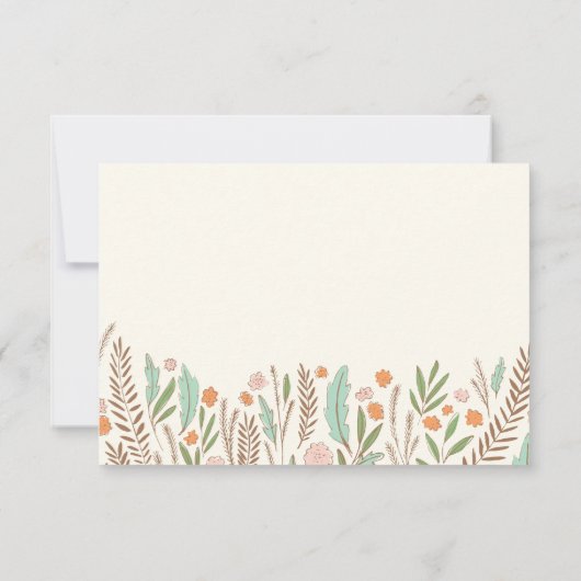 暖かいスプリグスフラットサンキューノート招待状 招待状 (裏面)