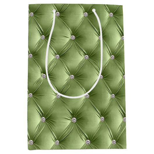 暖かいソフトセージ緑ベフェミニンルフェイクベット ミディアムペーパーバッグ (正面)