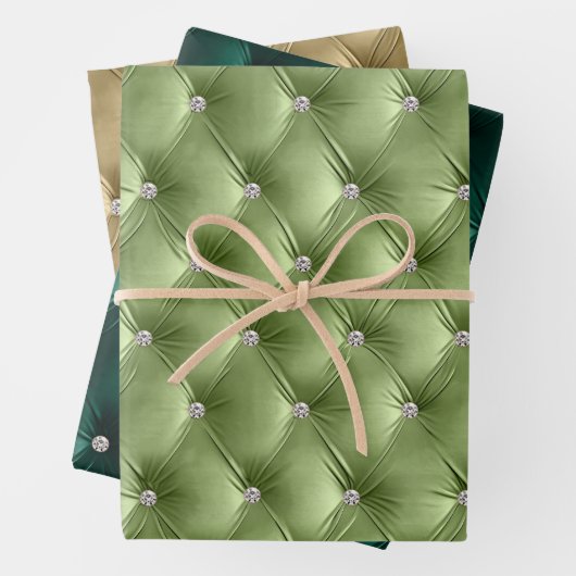 暖かいソフトセージ緑ベフェミニンルフェイクベット ラッピングペーパーシート (インサイチュ)