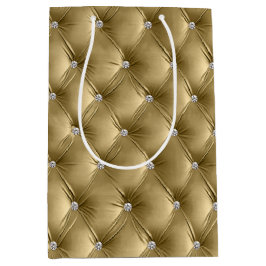 暖かいソフト金ゴールドフェミニンフェイクベルベット ミディアムペーパーバッグ