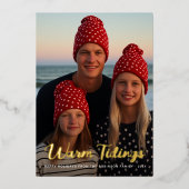 暖かいチディング金ゴールドレタリング 箔シーズンカード (正面)