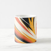 暖かいトーンでの熱い抽象芸術の爆発 コーヒーマグカップ (中央)