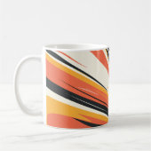 暖かいトーンでの熱い抽象芸術の爆発 コーヒーマグカップ (左)