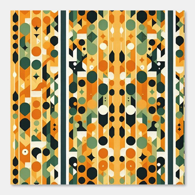 暖かいトーンのジオメトリック抽象芸術パターン 壁紙 (正面)