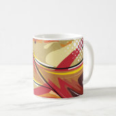 暖かいトーンのダイナミック抽象芸術 コーヒーマグカップ (正面右)
