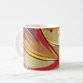 暖かいトーンのダイナミック抽象芸術 コーヒーマグカップ