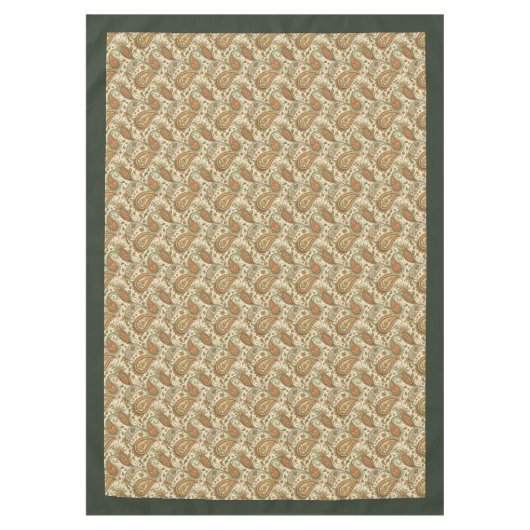 暖かいトーンのボヘミアンスワール自然テーブルクロス テーブルクロス (正面)