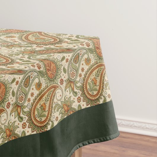 暖かいトーンのボヘミアンスワール自然テーブルクロス テーブルクロス (インサイチュ)