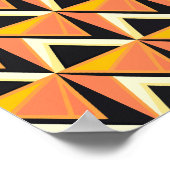 暖かいトーンの幾何三角形パターン ポスター (角)