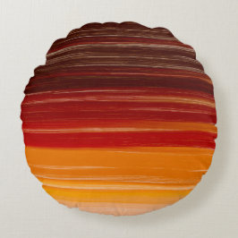 暖かいトーンの海事縞模様 ラウンドクッション