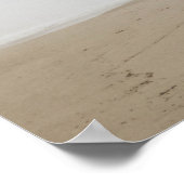 暖かいトーンの霧のビーチとヤシの木 ポスター (角)