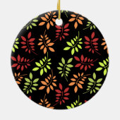 暖かいトーンカラフルの紅葉セラミックオルナム セラミックオーナメント (裏面)