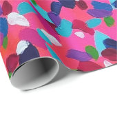 暖かいトーンピンク抽象芸術 ラッピングペーパー (ロールコーナー)
