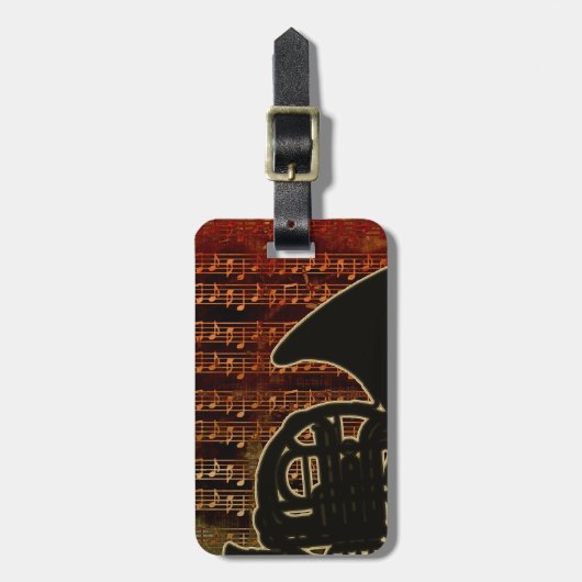 暖かいトーンフランスのホーンID280 ラゲッジタグ (正面縦)