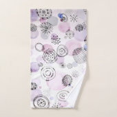 暖かいトーン水の色パターン バスタオルセット (ハンドタオル)