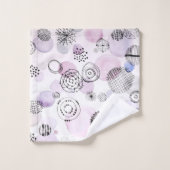 暖かいトーン水の色パターン バスタオルセット (ウォッシュタオル)