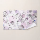 暖かいトーン水の色パターン バスタオルセット (ハンドタオル)