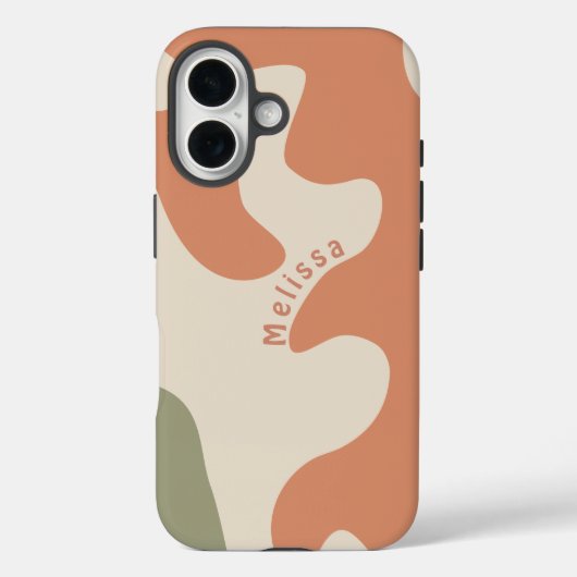 暖かいニュートラルオーガニックボホ形パーソナライズされたの名前 Case-Mate iPhoneケース (裏面)