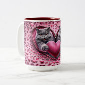 暖かいハグインバレンタインデー特別なコーヒーマグ ツートーンマグカップ (正面左)
