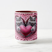 暖かいハグインバレンタインデー特別なコーヒーマグ ツートーンマグカップ (中央)