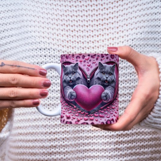 暖かいハグインバレンタインデー特別なコーヒーマグ ツートーンマグカップ