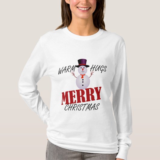 暖かいハグズメリークリスマス Tシャツ (正面)