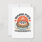 暖かいパイズウォーマーモーメント – 居心地の良い秋デザイン サンキューカード (正面)