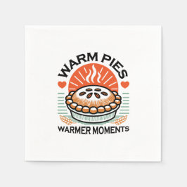 暖かいパイズウォーマーモーメント – 居心地の良い秋デザイン スタンダードカクテルナプキン