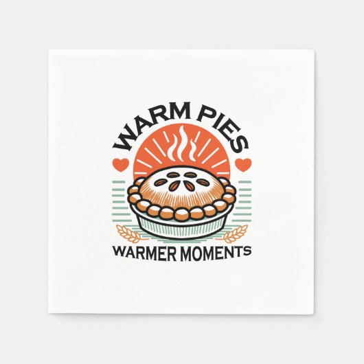 暖かいパイズウォーマーモーメント – 居心地の良い秋デザイン スタンダードカクテルナプキン (正面)
