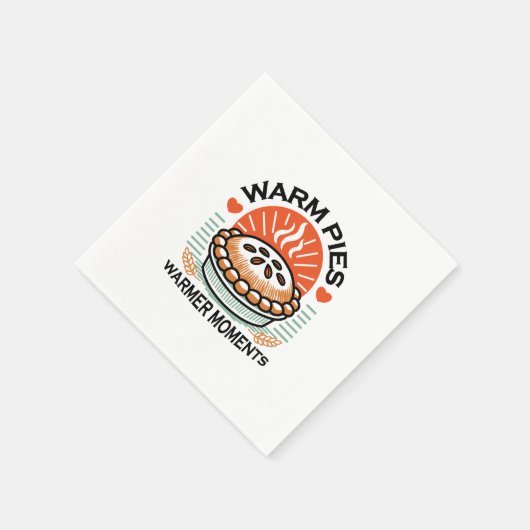 暖かいパイズウォーマーモーメント – 居心地の良い秋デザイン スタンダードカクテルナプキン (角)