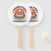 暖かいパイズウォーマーモーメント – 居心地の良い秋デザイン ハンドファン (正面&裏面)