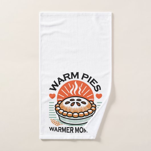 暖かいパイズウォーマーモーメント – 居心地の良い秋デザイン バスタオルセット (ハンドタオル)