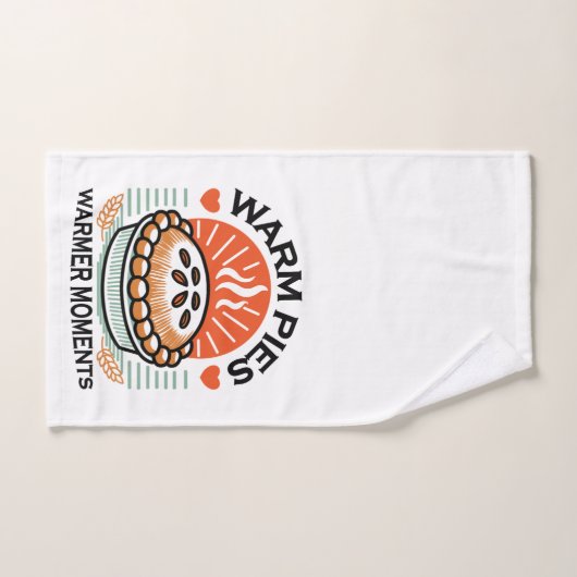 暖かいパイズウォーマーモーメント – 居心地の良い秋デザイン バスタオルセット (ハンドタオル)