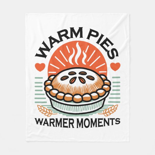 暖かいパイズウォーマーモーメント – 居心地の良い秋デザイン フリースブランケット (正面)