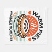 暖かいパイズウォーマーモーメント – 居心地の良い秋デザイン フリースブランケット (正面(横))