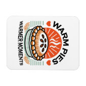 暖かいパイズウォーマーモーメント – 居心地の良い秋デザイン マグネット (横)