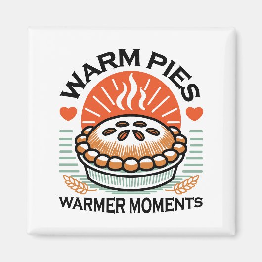 暖かいパイズウォーマーモーメント – 居心地の良い秋デザイン マグネット (正面)